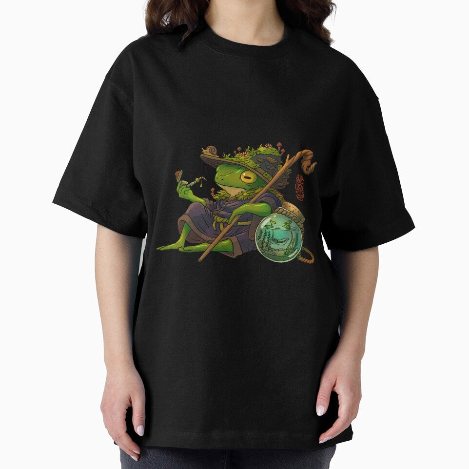 wise wizard frog and his son artwork asian style by DingHuArt