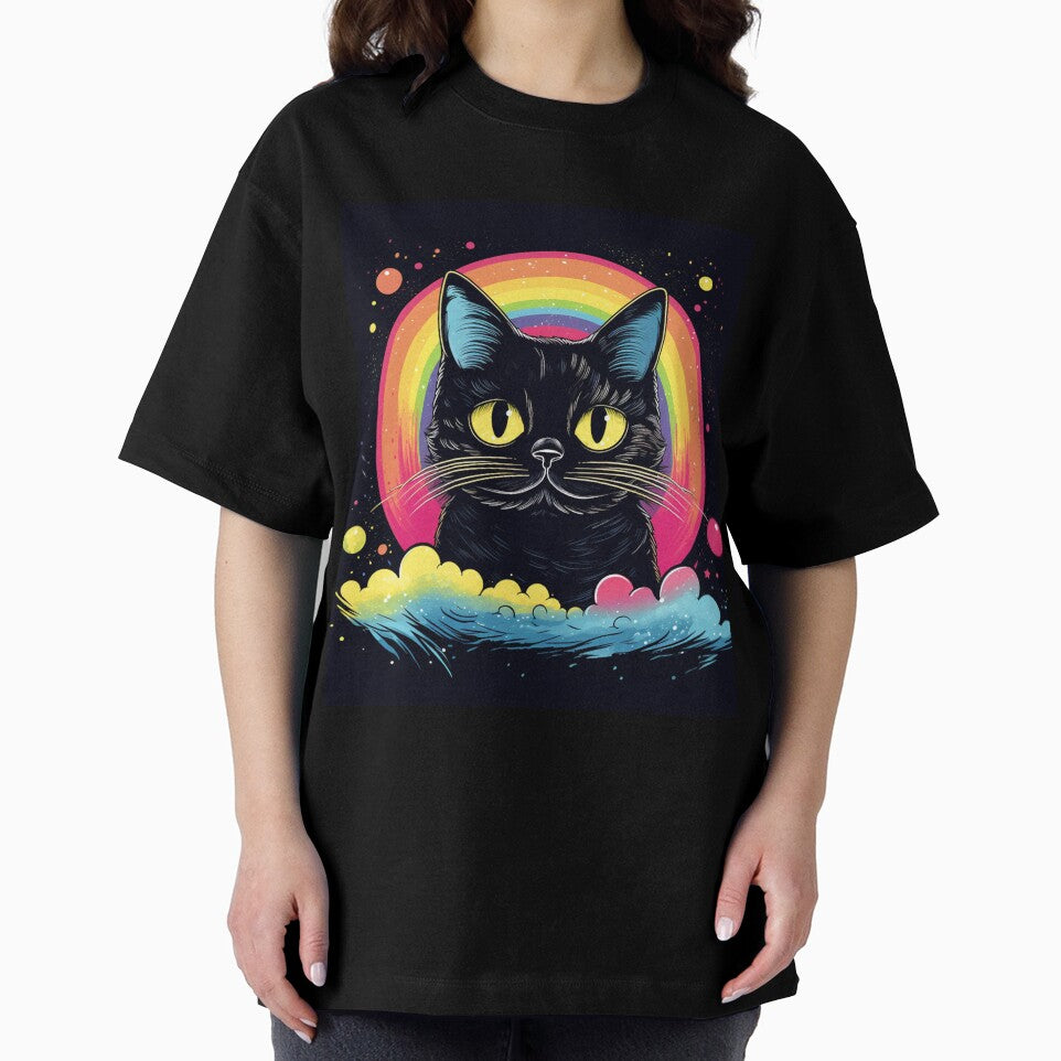Rainbow black cat by Mikakujumi