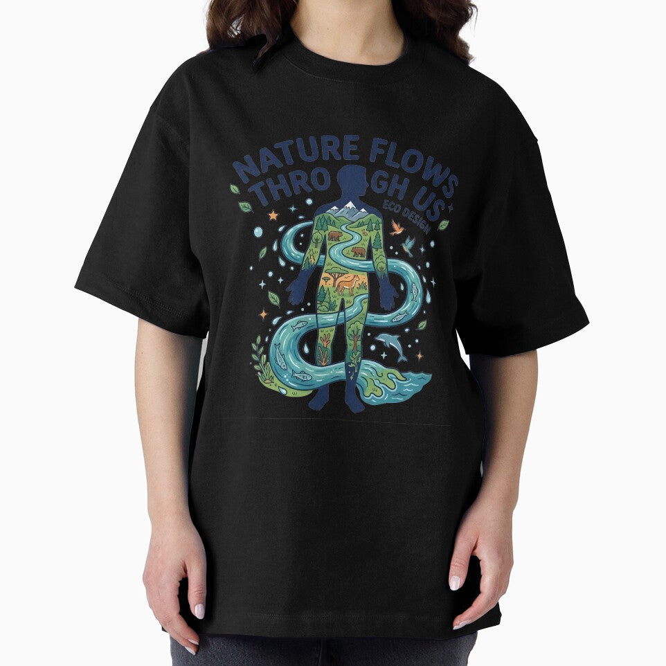 Nature Flows Through Us Artistic Eco Illustration by Nuvoro Eco Awareness