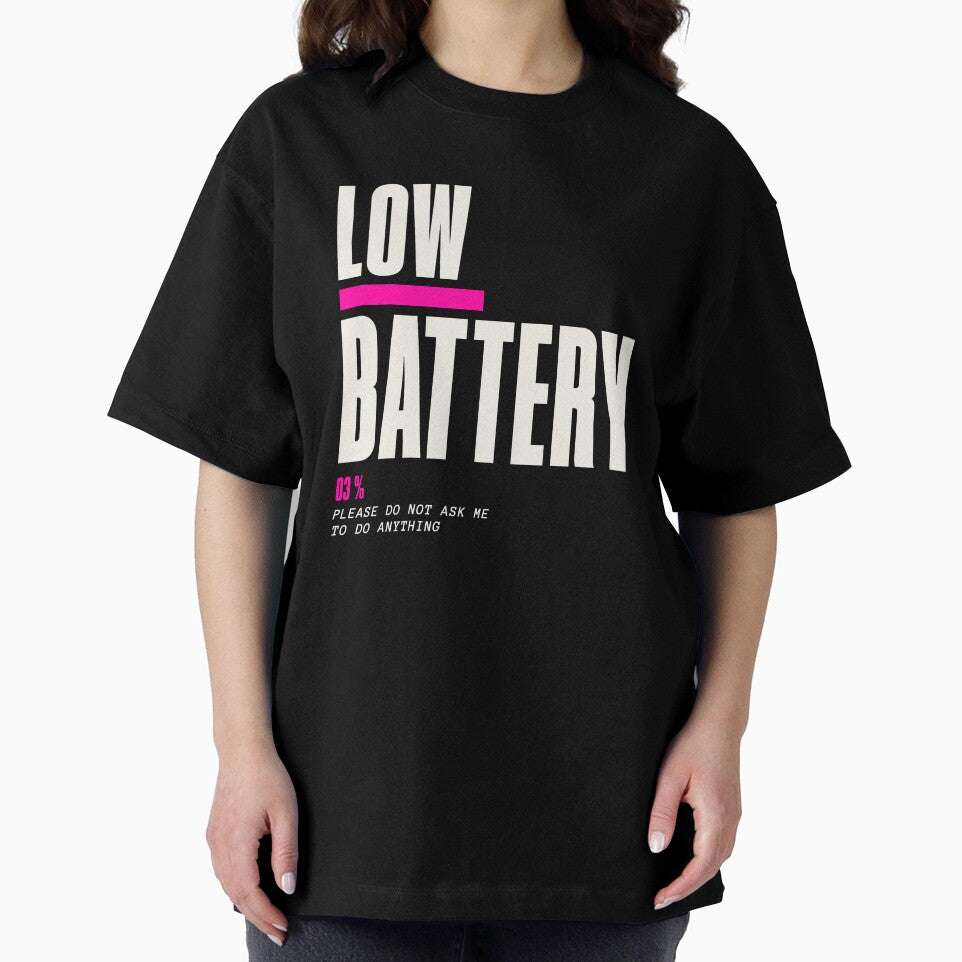 Low Battery – Exhausted Mom Life Tee by Per My Last Nerve Studio