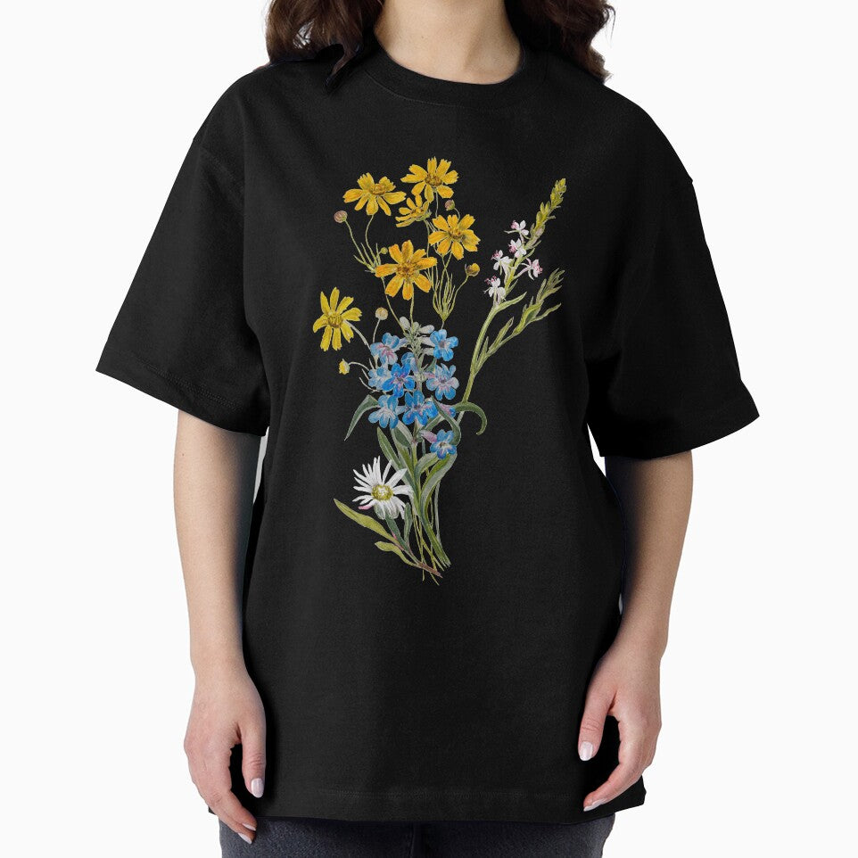Yellow, White And Blue Flower Bouquet Illustration by ClassicRose