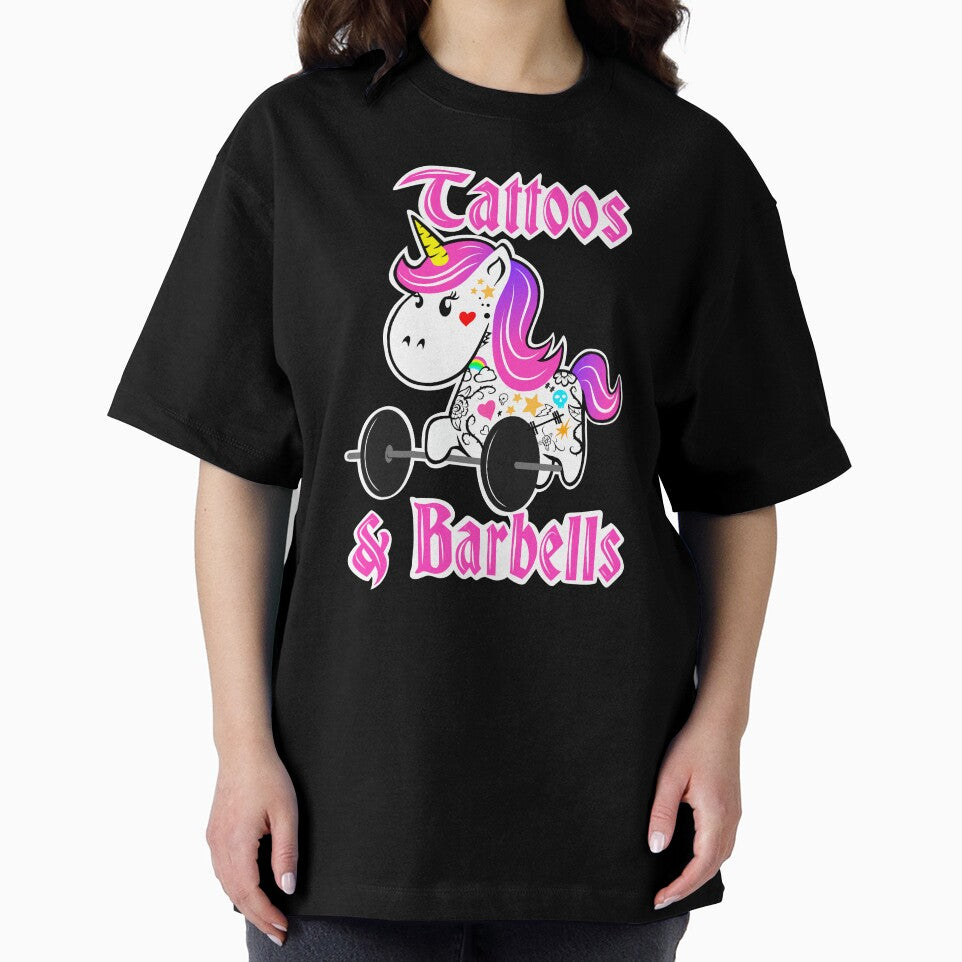 Fitness girl, barbell unicorn, tattoos and barbells by Tim Addison