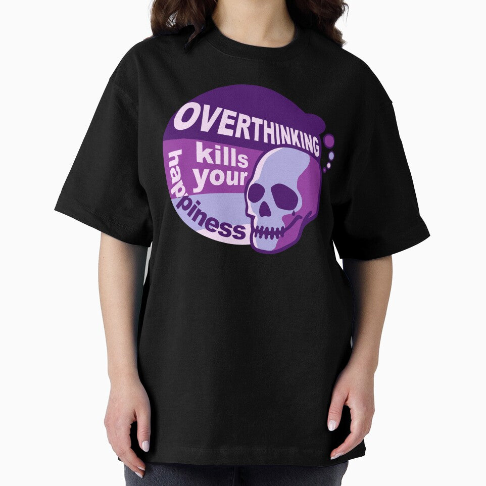 Overthinking kills your happiness Retro style Purple by Skulls & Calaveras