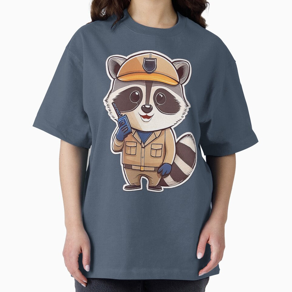 Cute Security Guard Raccoon With Walkie Talkie Cartoon by ChernivtsiSkoda