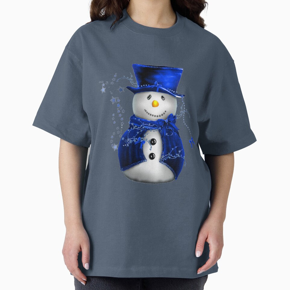 Christmas Snowman in Blue Velvet by GraphicAllusion