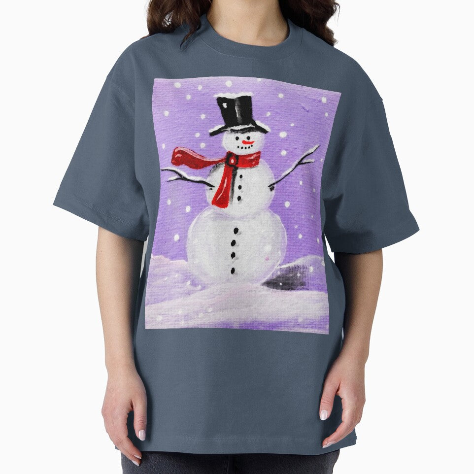 Happy snowman painted on canvas - this is a cute winter motif by Anke Franikowski