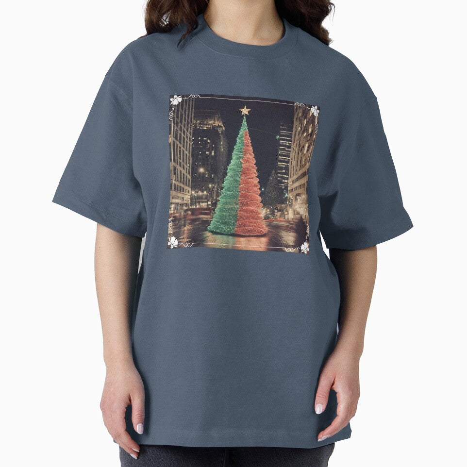 Christmas Tree In The City At Night by BababuuuPrint
