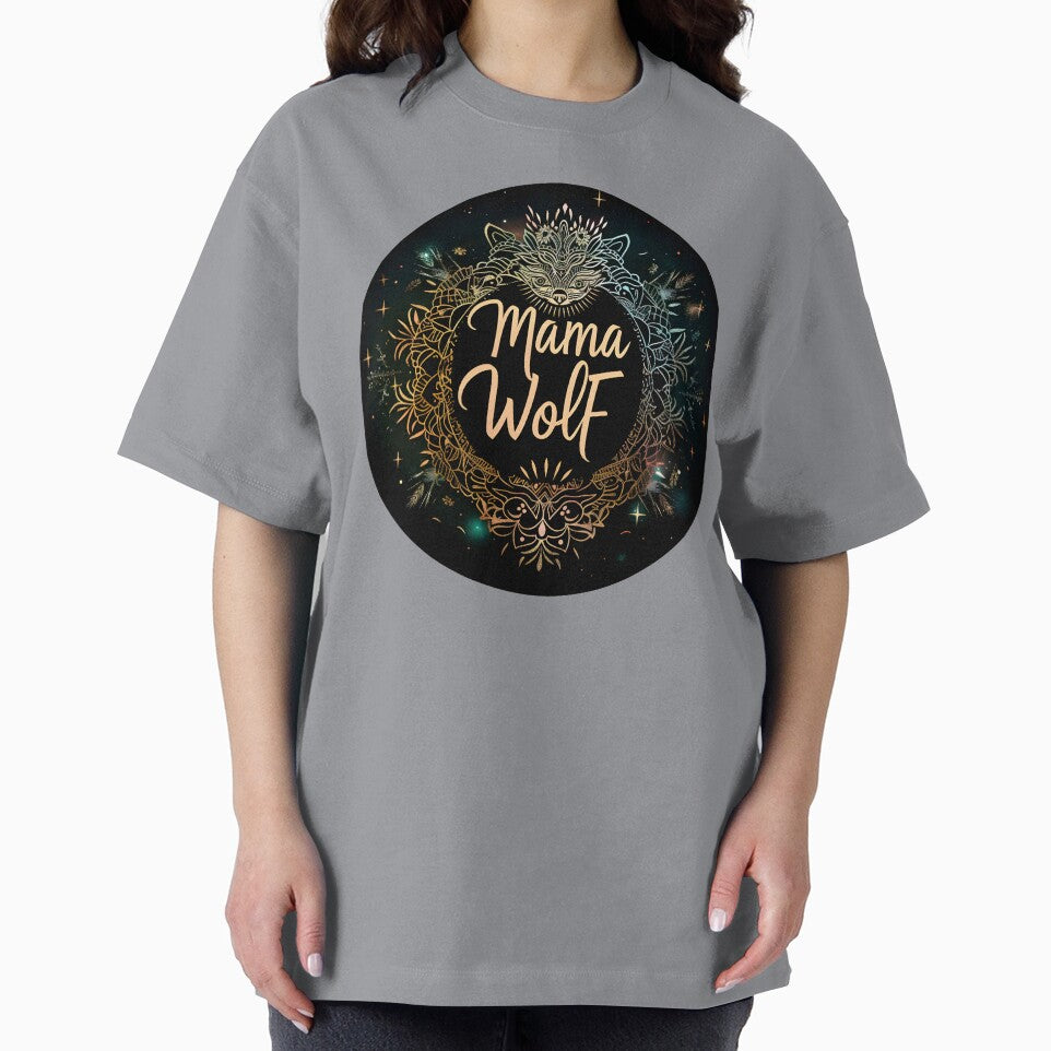 Mama Wolf Cute Tribal Rainbow Magical Mandala Round by tribalfantasy