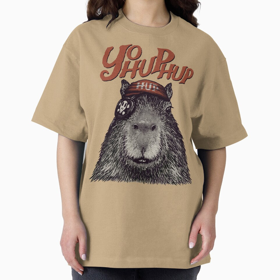 Capyrate - YoHupHup Red Pirate Capybara Yo Ho Ho Yohoho | His Name - Gort | Capy Yuzu | Pet Mat Bandana by Any Color Designs