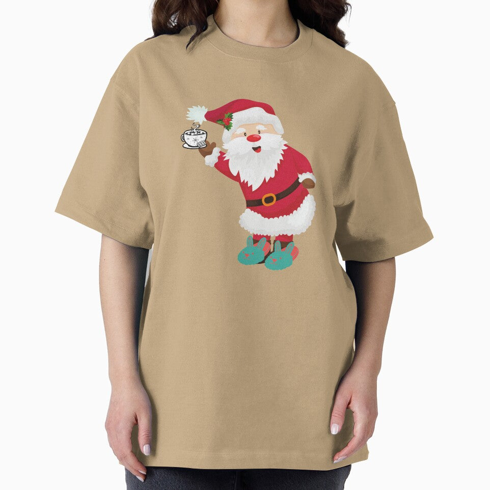 Santa With Hot Cocoa & Fuzzy Socks by designforum1968
