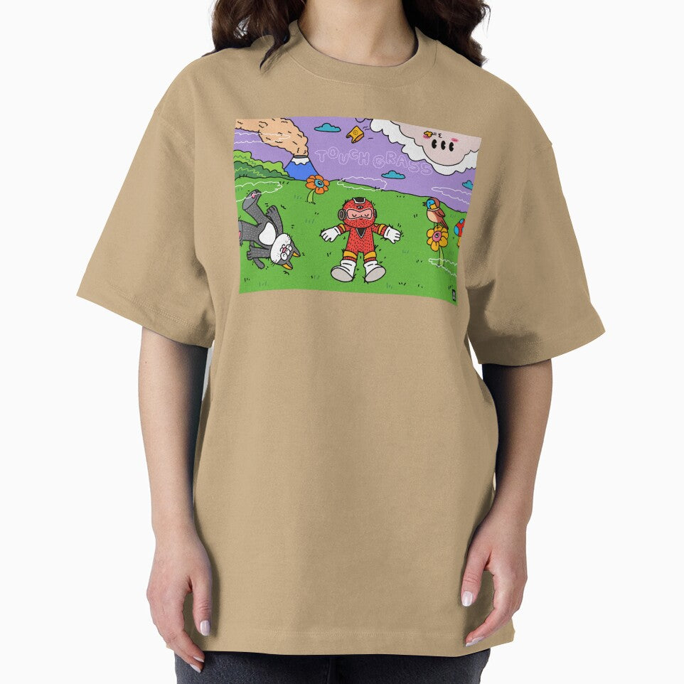 PAUSE TOUCH GRASS SHIRT STICKER by aydapadi