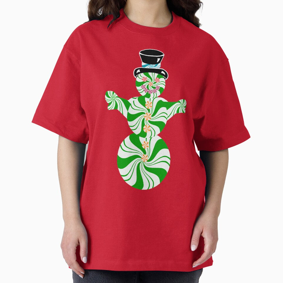 Minty Green and White Spearmint Snowman by Deborah Camp