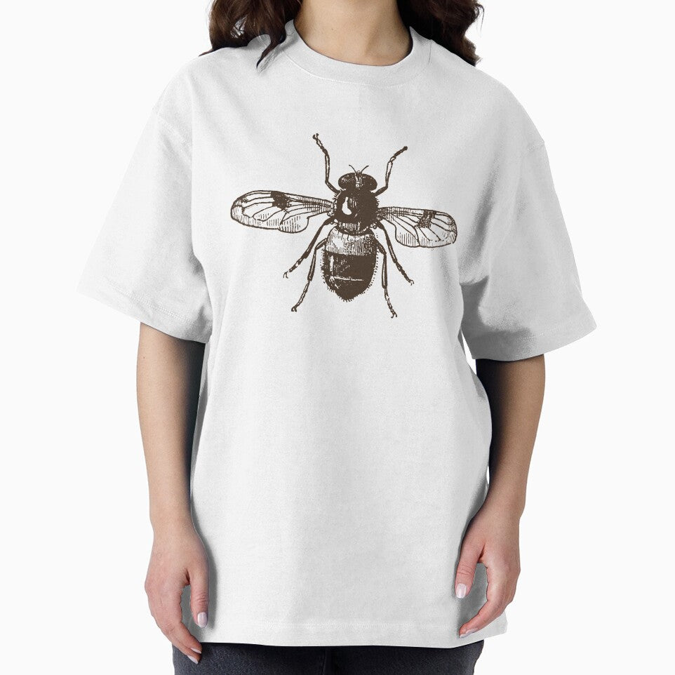 Vintage bee dark academia brown and cream by neopop