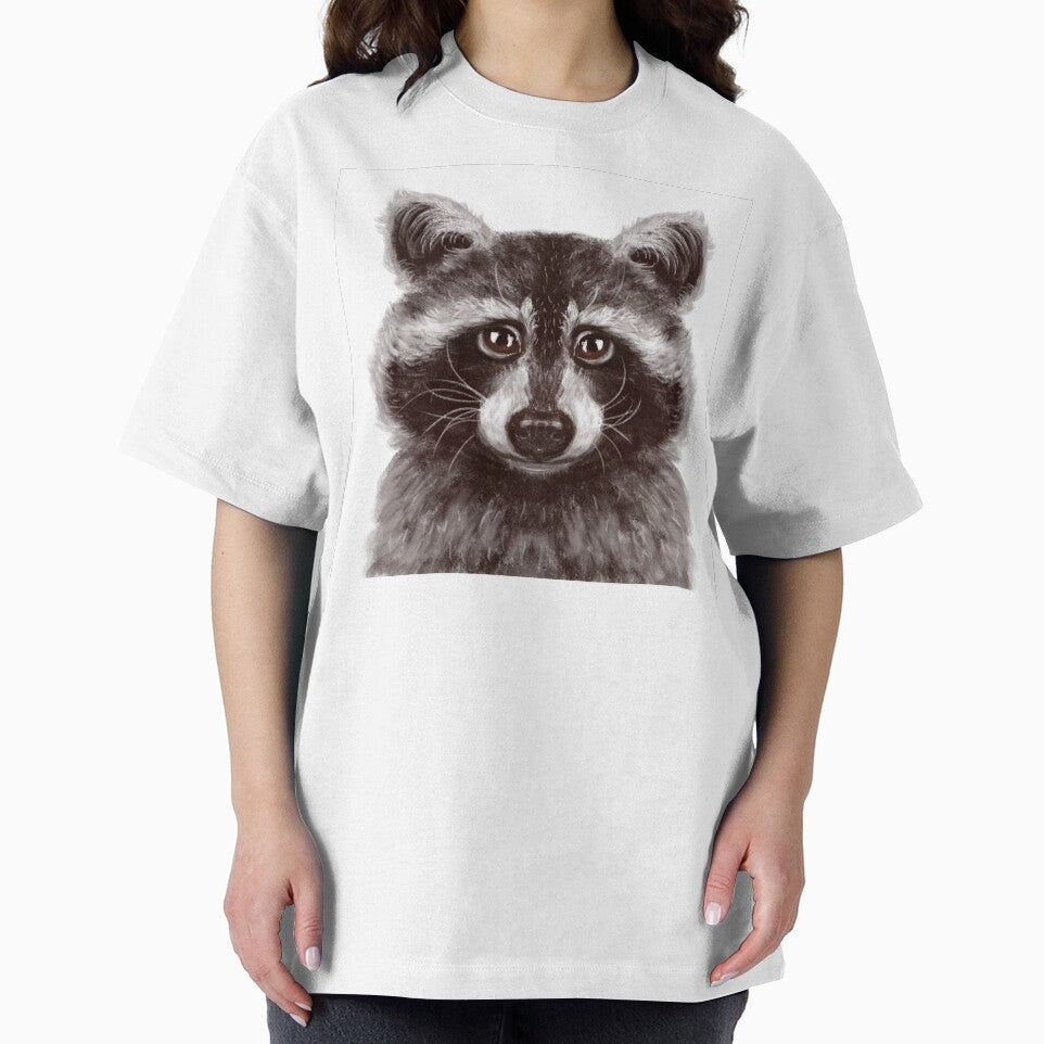 cute funny hand drawn raccoon by luboffke