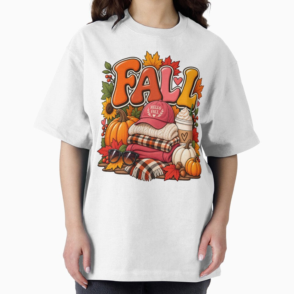 Hello Fall Cozy Autumn Pumpkin Coffee Sweater by afr-saad