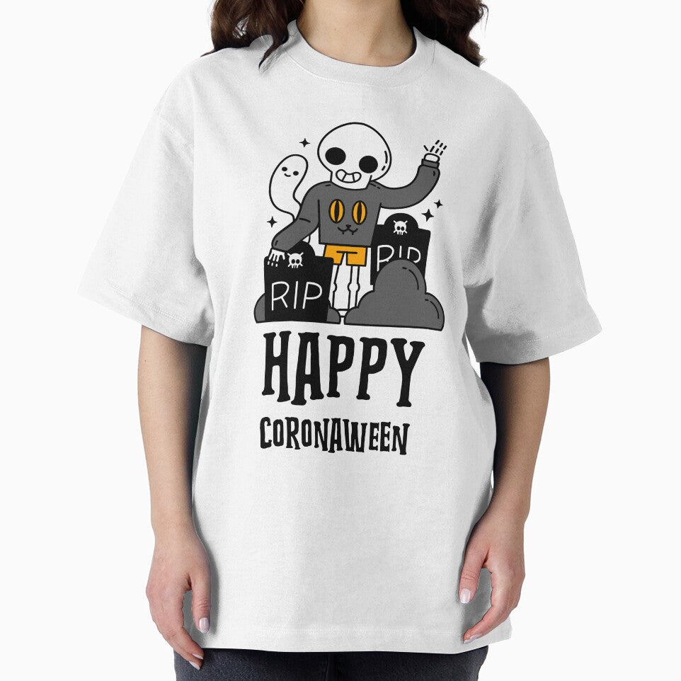 Cute skeleton halloween cementery Funny Skeleton Happy Coronaween by TamGustam