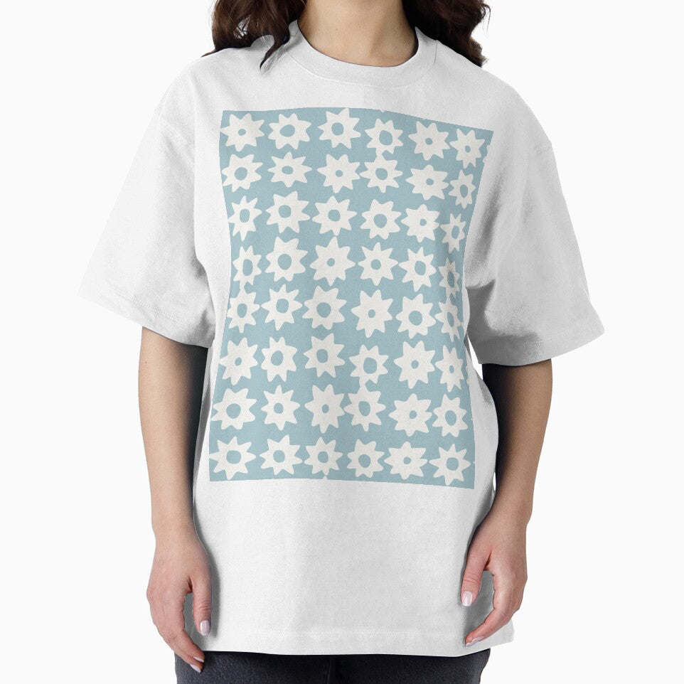BOHO STAR PATTERN TEAL GREY by blomastudios