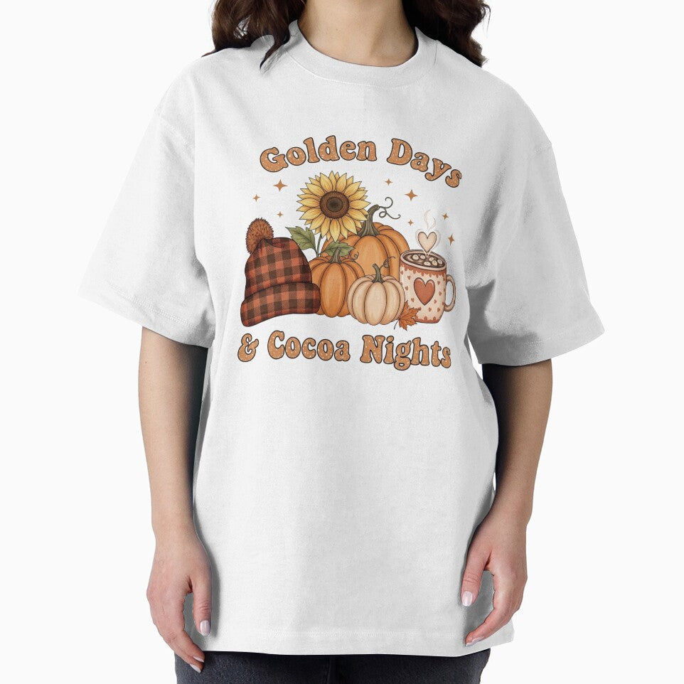 Golden Days Cocoa Nights Autumn Pumpkin Hot Chocolate Graphic by FestivityFinds