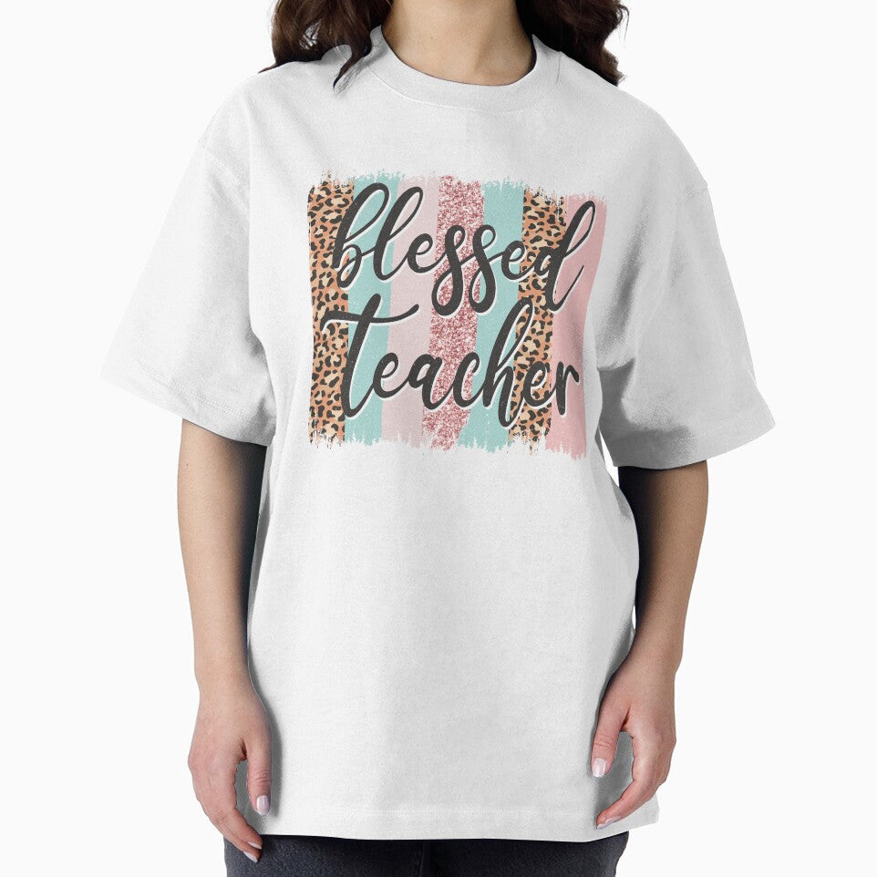 Pink Animal Print Teacher Appreciation Day Blessed Quote by Nicole Creates