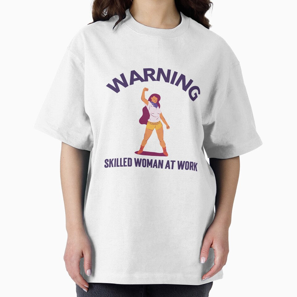 Warning Skilled Woman at Work Female Electrician by FlyleyShop