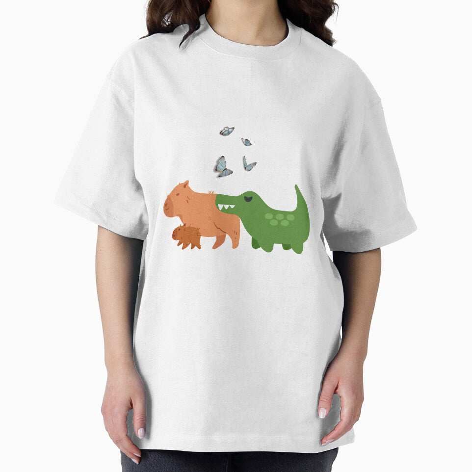 Funny Capybara and Crocodile by Tamas Das
