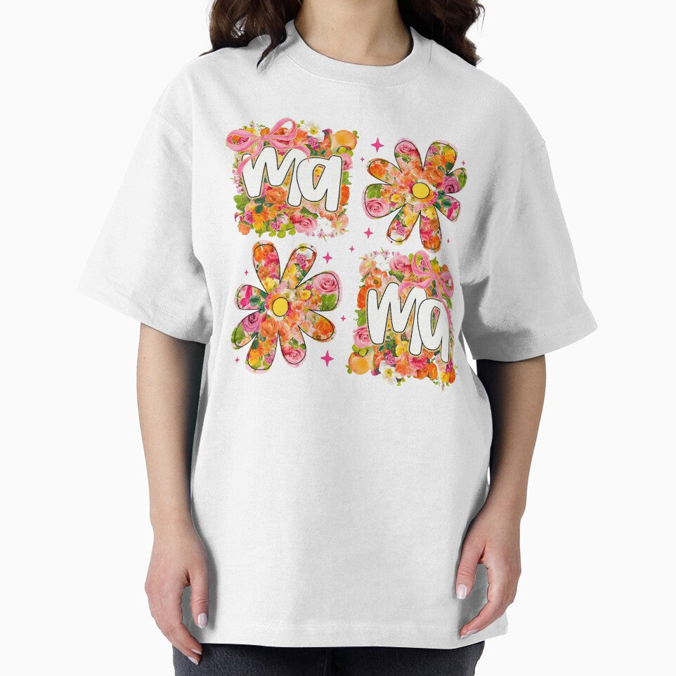 Mama Coquette Bow, Colorful Flower Mama by Cartercohe