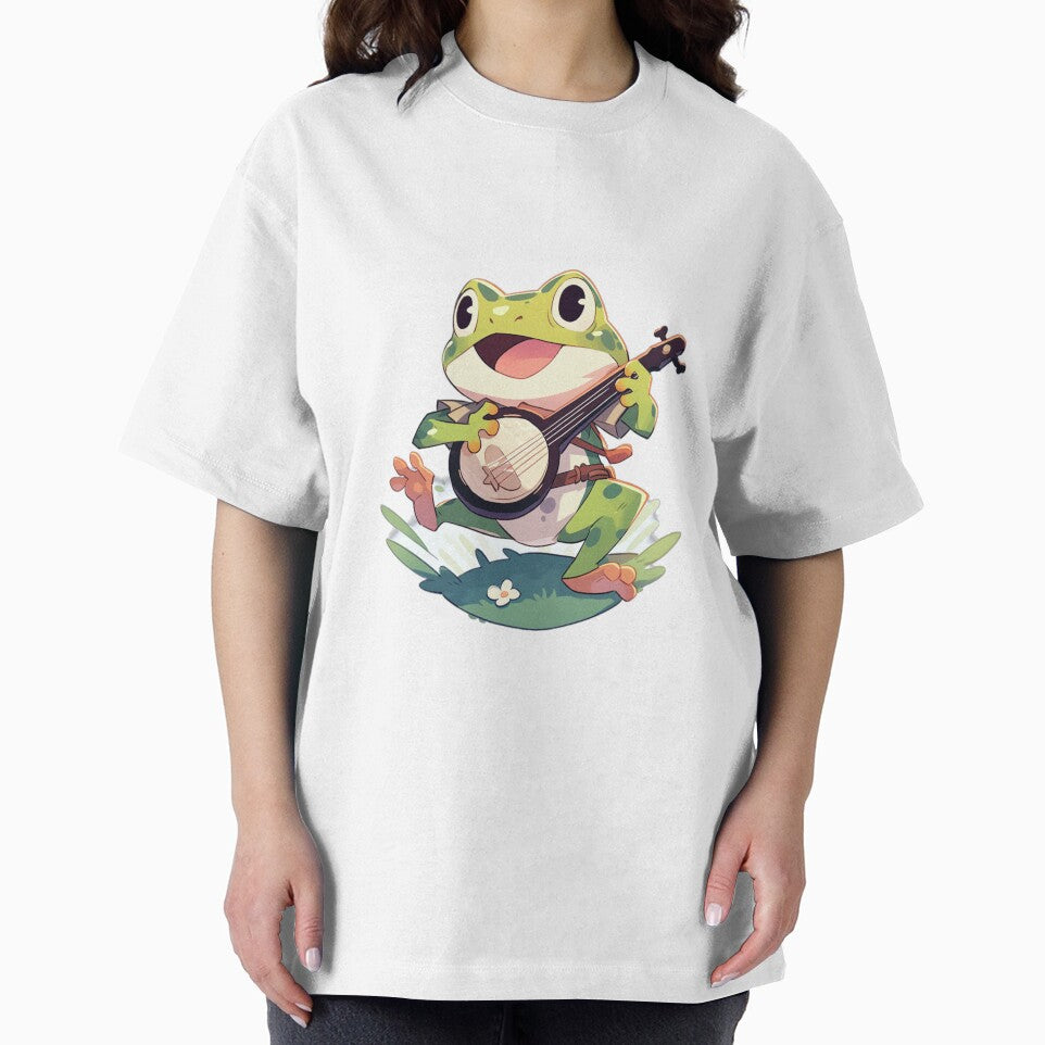 Frog playing a banjo by Daytalk