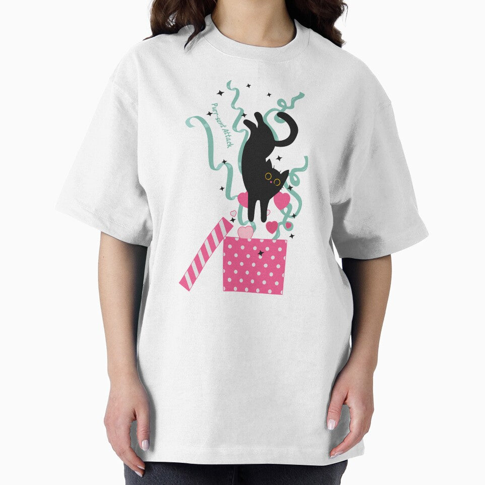 Cat Jumpng Into the Pink Present | Funny Christmas Cat Humor by RR-Arts