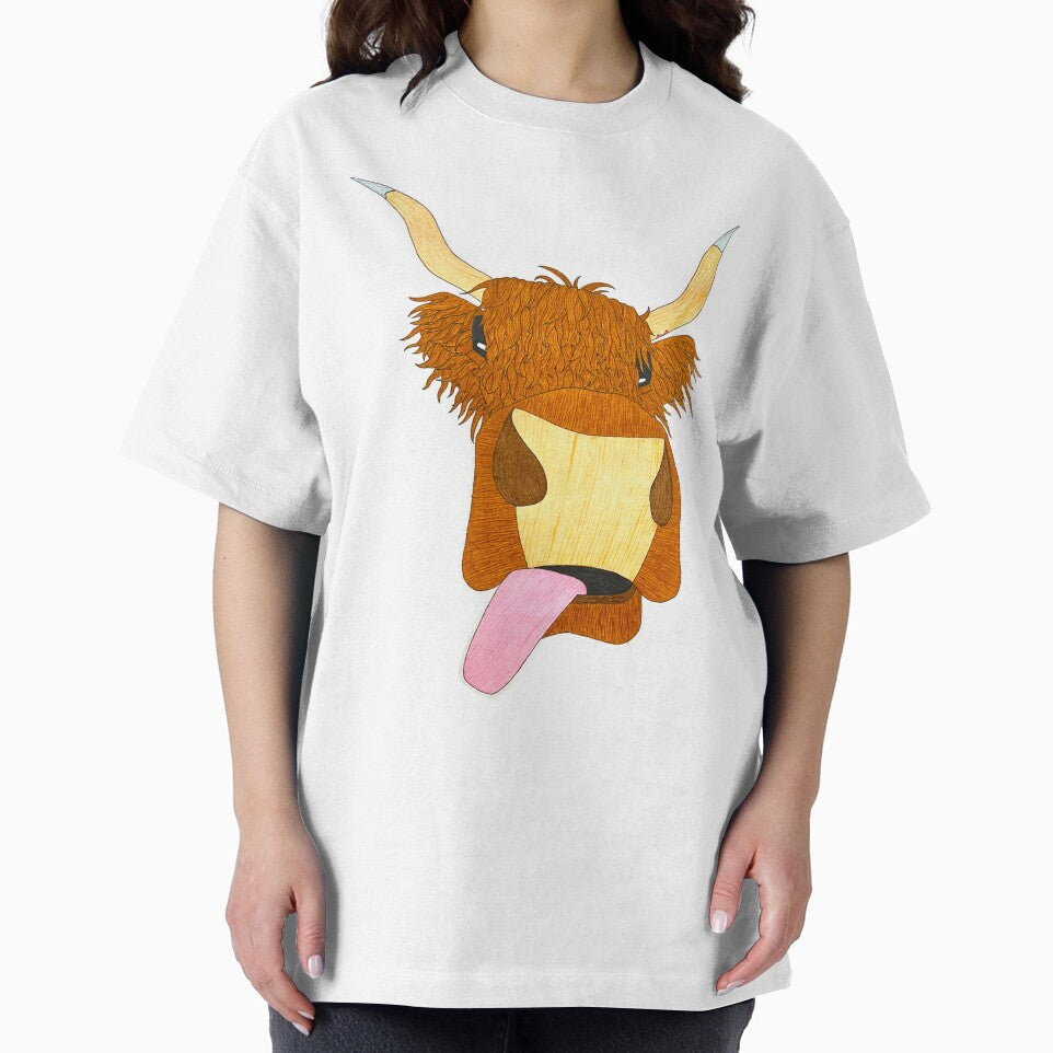 Highland Cow Sticking Tongue Out by Bountiful Creatures