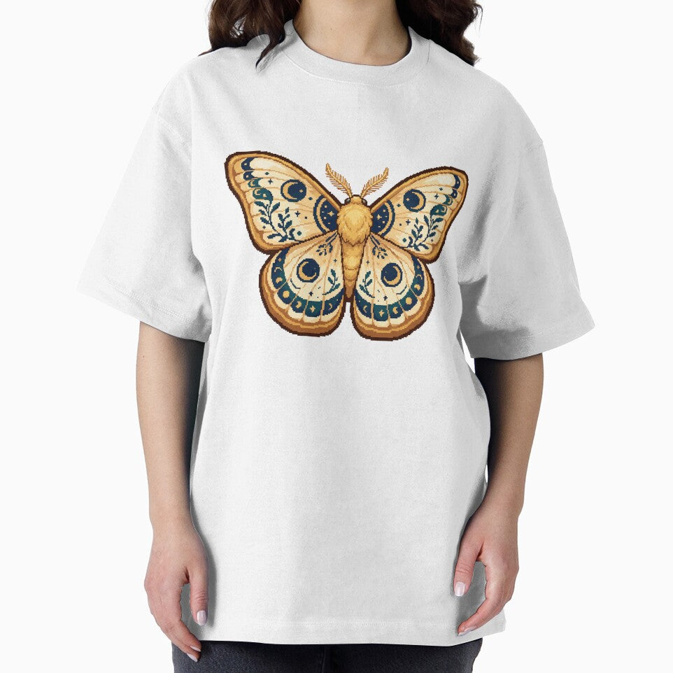 Cream Lunar Moth Celestial Sticker by PixelBrujeria
