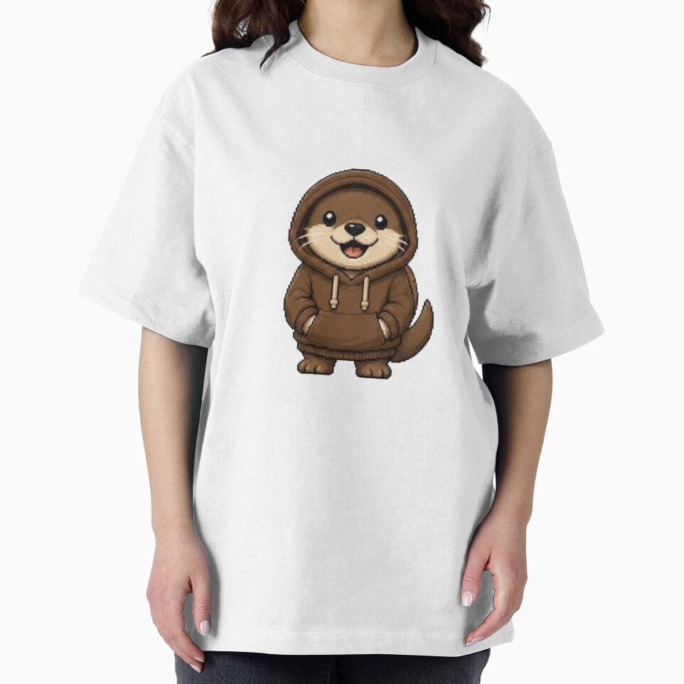 Pixel Hoodie Otter – Cozy Retro Pixel Style by Icareis-Studios