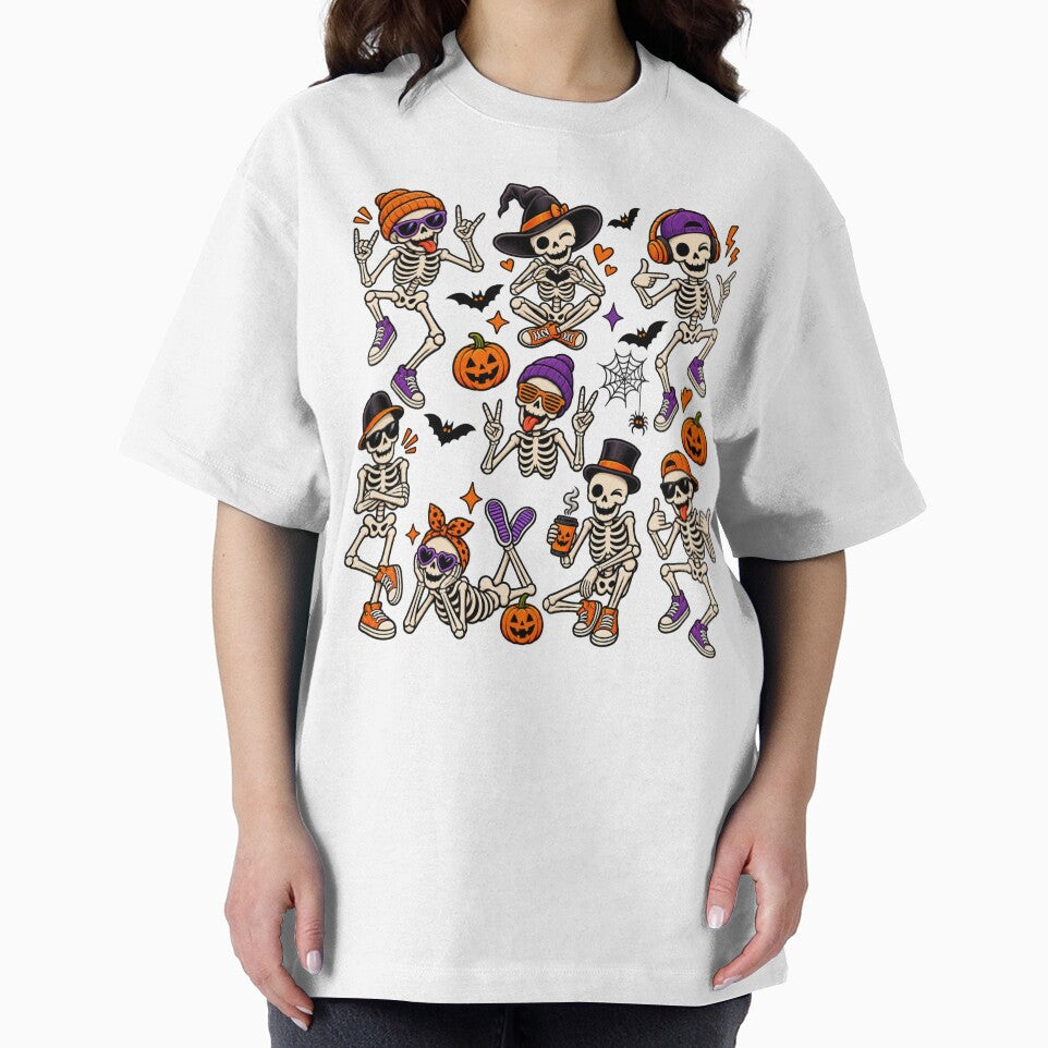 Cute Halloween Skeleton Squad Funny Spooky Skeletons by afr-saad