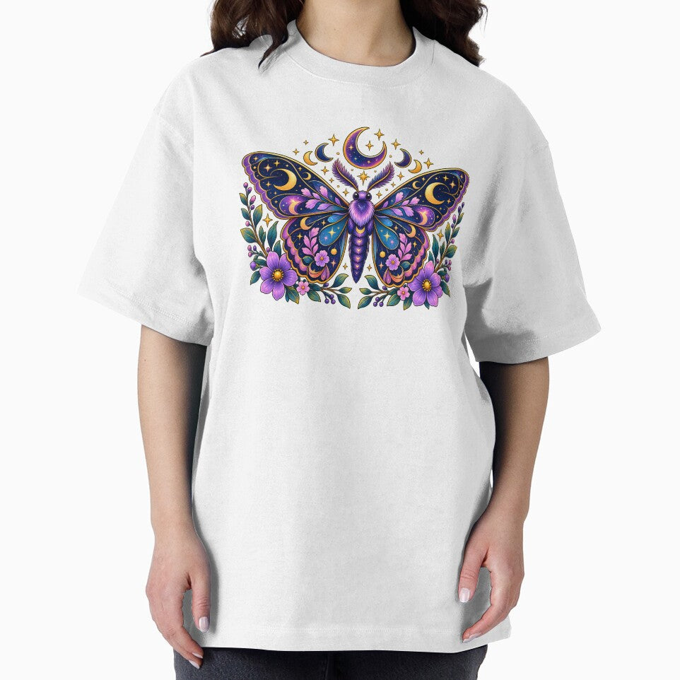 Celestial Moon Moth with Purple Flowers by TinyWeird