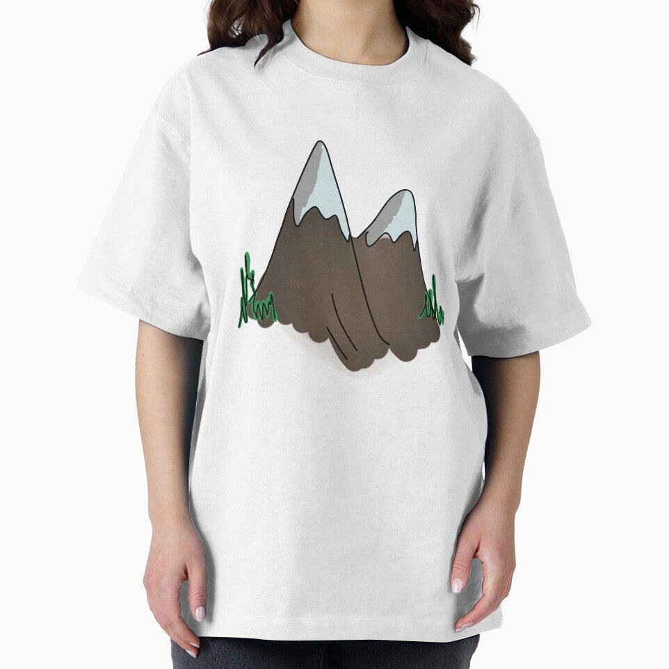 Snowy Mountain Cartoon | Adventure Nature Doodle Design by Autumn--Leaves