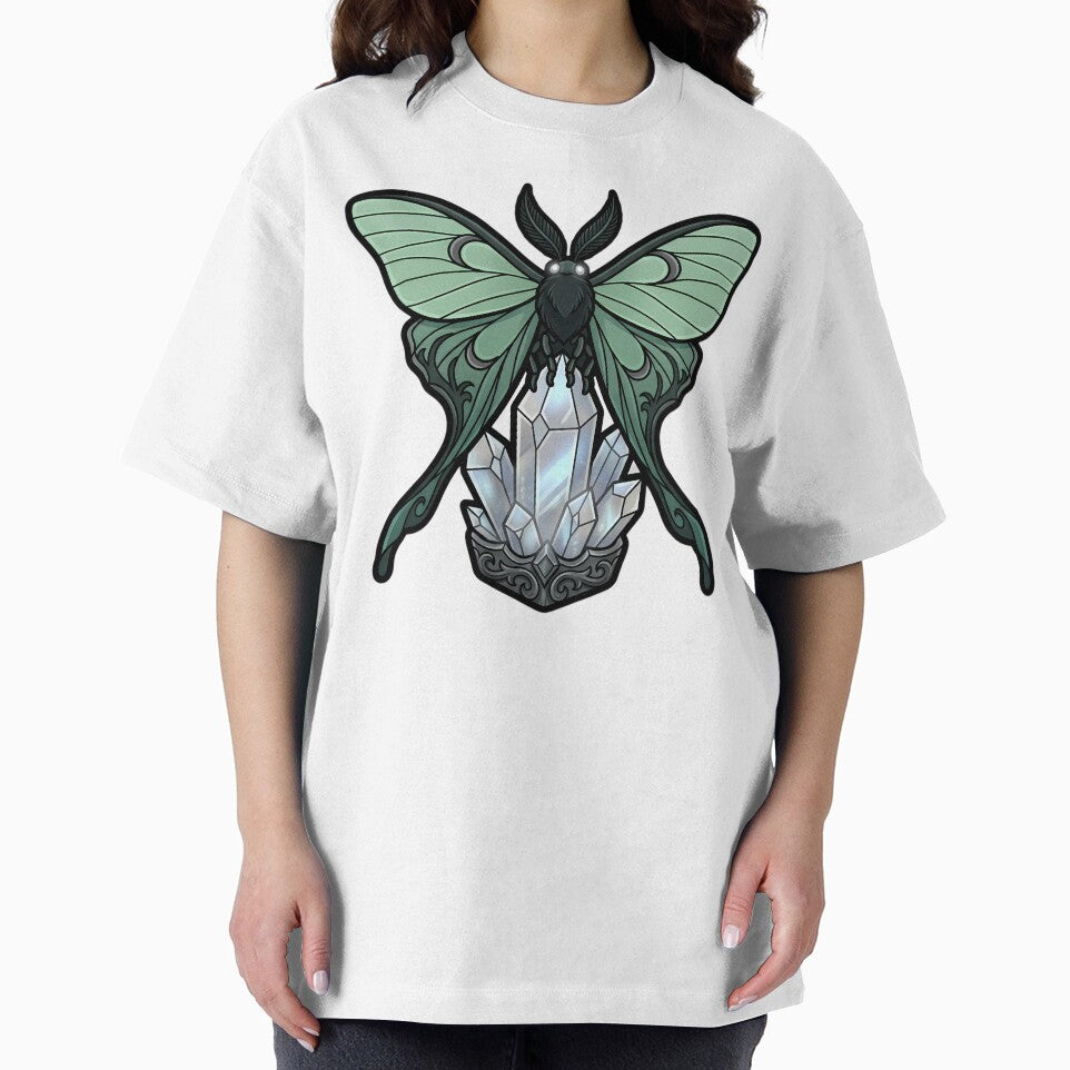Gothic Luna Moth Moonstone Crystal by IllumeInk