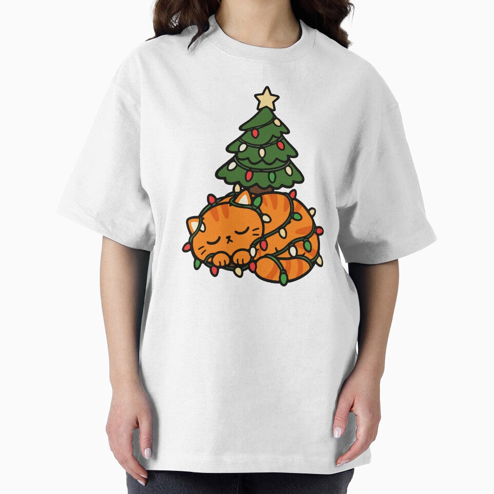 Cozy Christmas Cat Sleeping Under Tree by MewMade