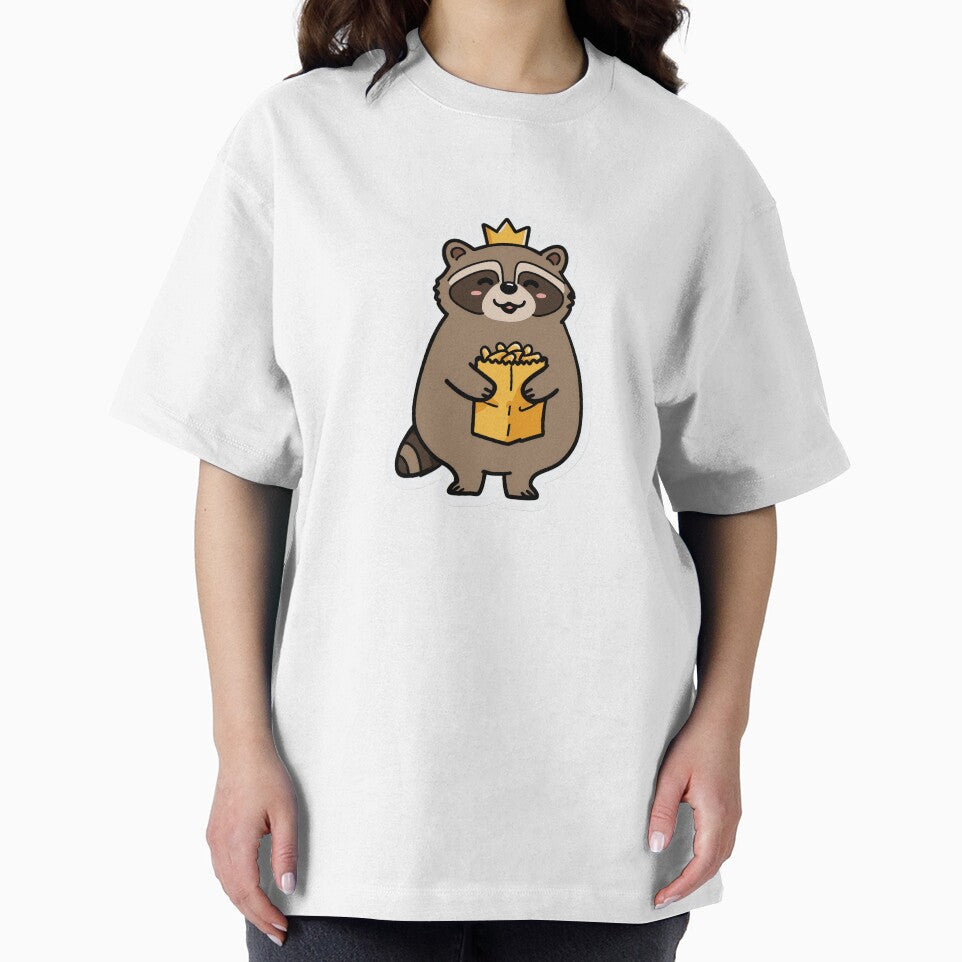 Short King Raccoon With Snacks Funny Trash Panda by StickerMan17