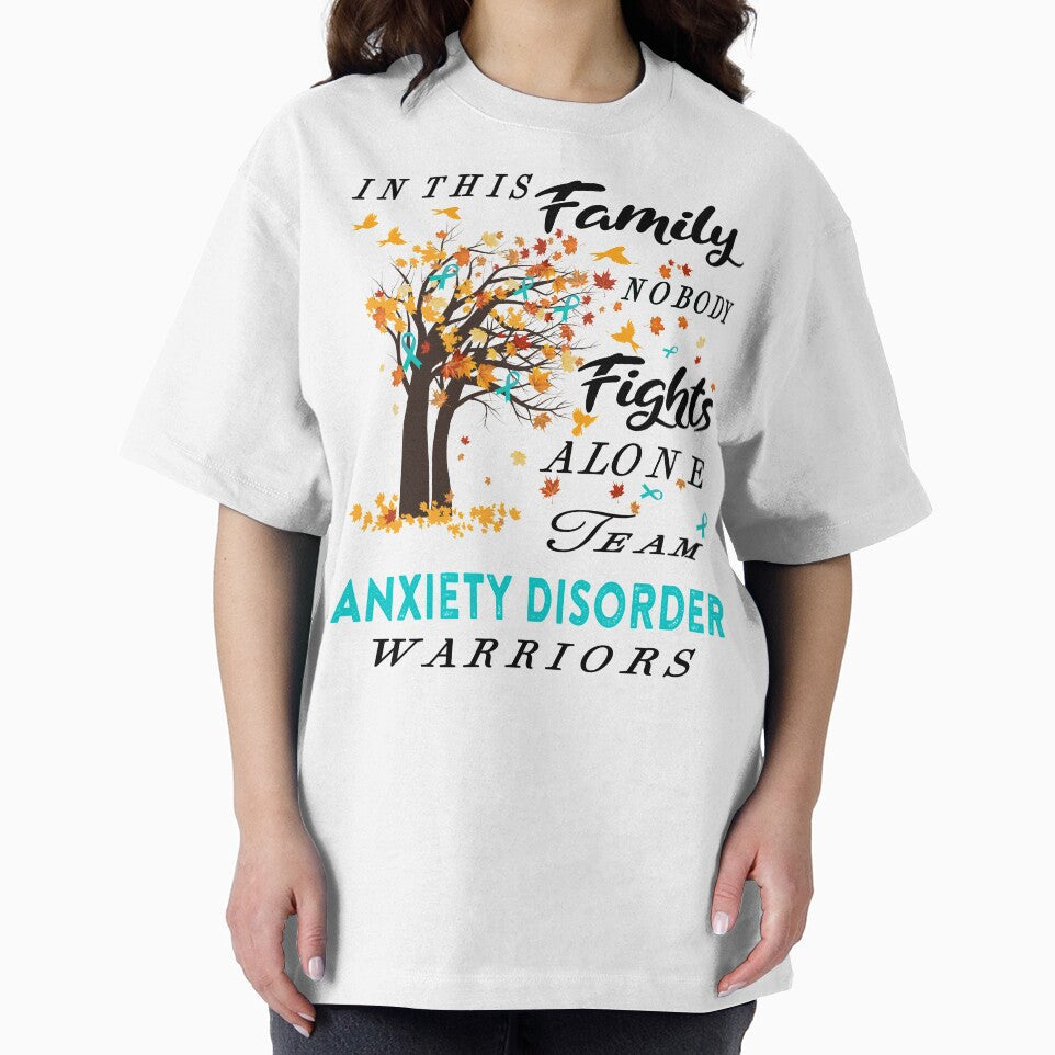 In This Family No One Fight Alone Anxiety Disorder Awareness ribbon tree by radianen