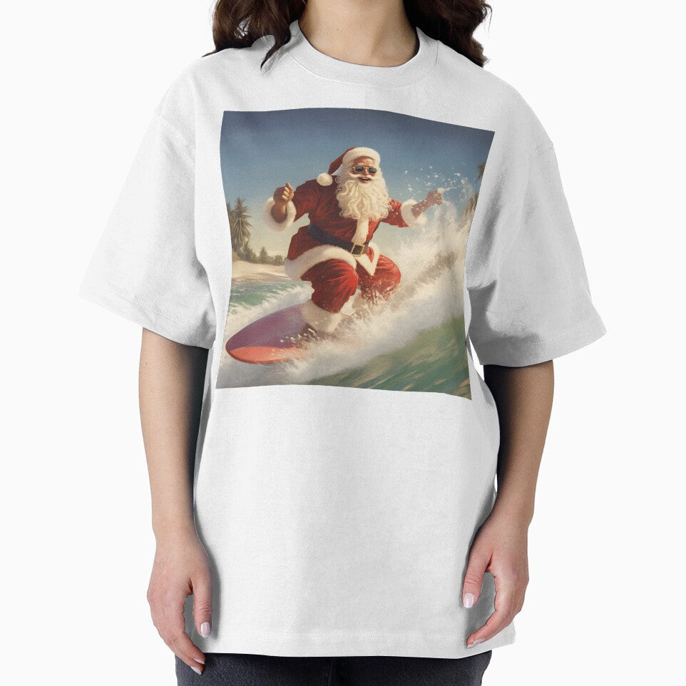 Surfing Christmas Santa Claus Holiday print by dcrc