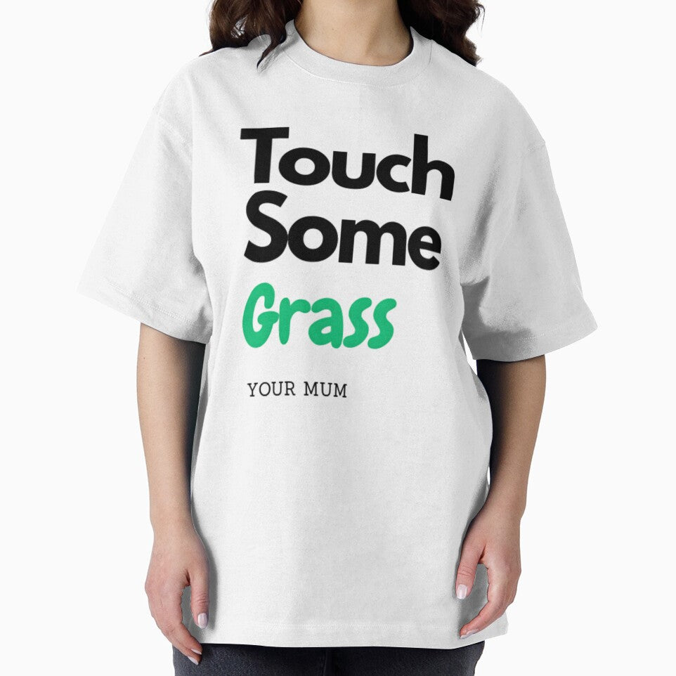 Touch Some Grass Funny T-Shirt | Sarcastic Meme Shirt for Gamers & Introverts | Go Outside Humor by PawMashStudio