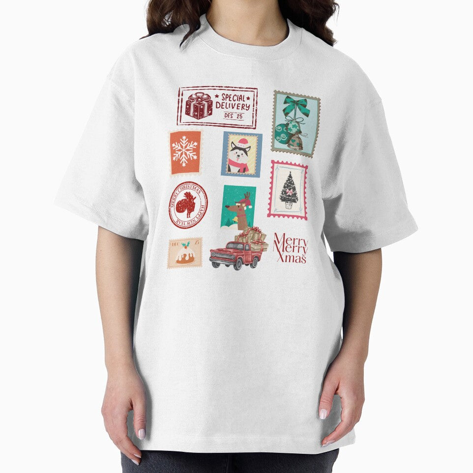 Vintage Christmas Stamp Collection – Cute Holiday Stickers & Retro Festive Art by Doodlelline