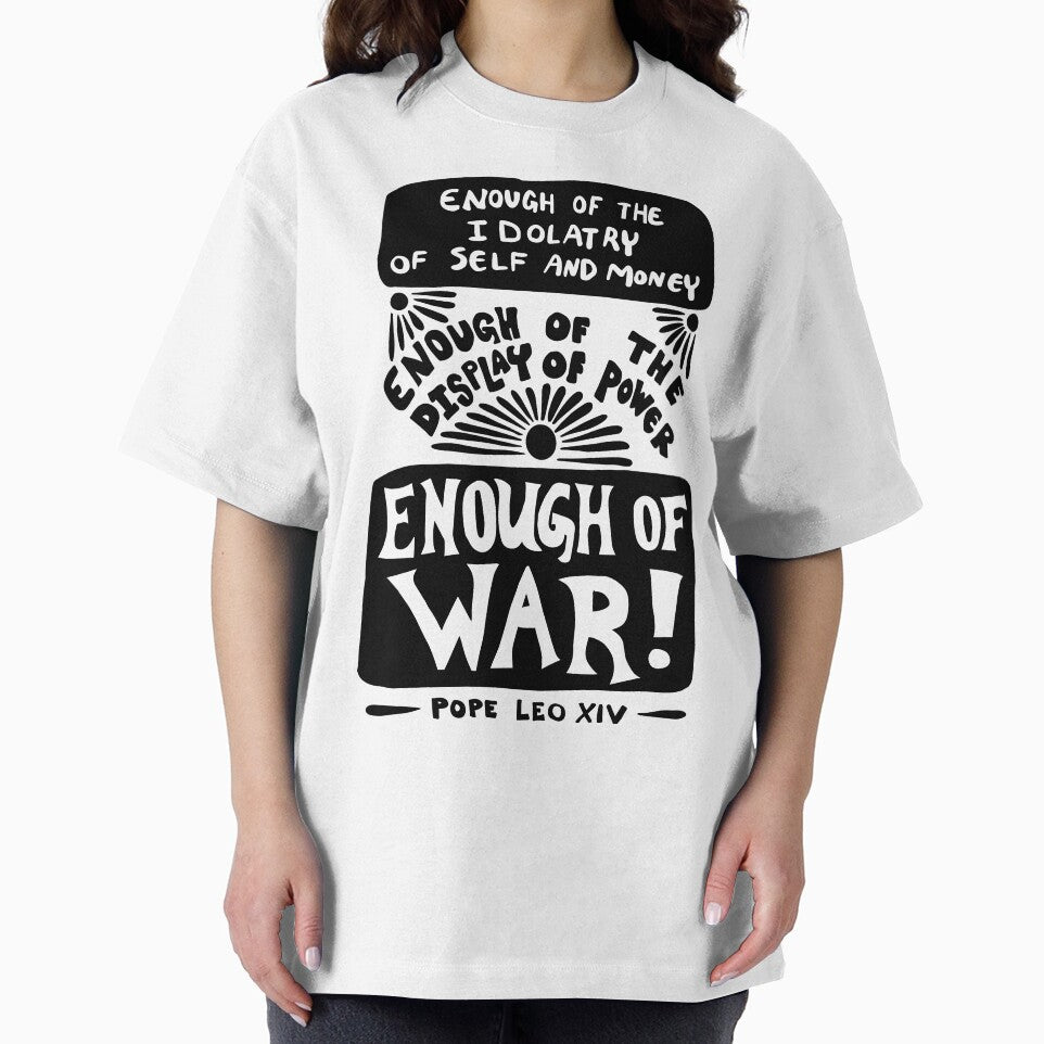 Pope Leo XIV Enough of War Quote Design by SarahFullerArt