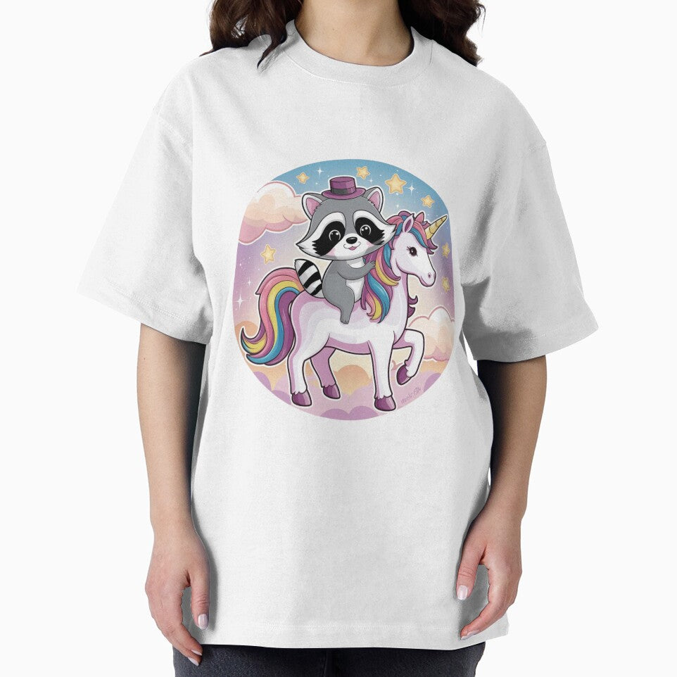 Raccoon And Rainbow Unicorn by NicolasGlowArt