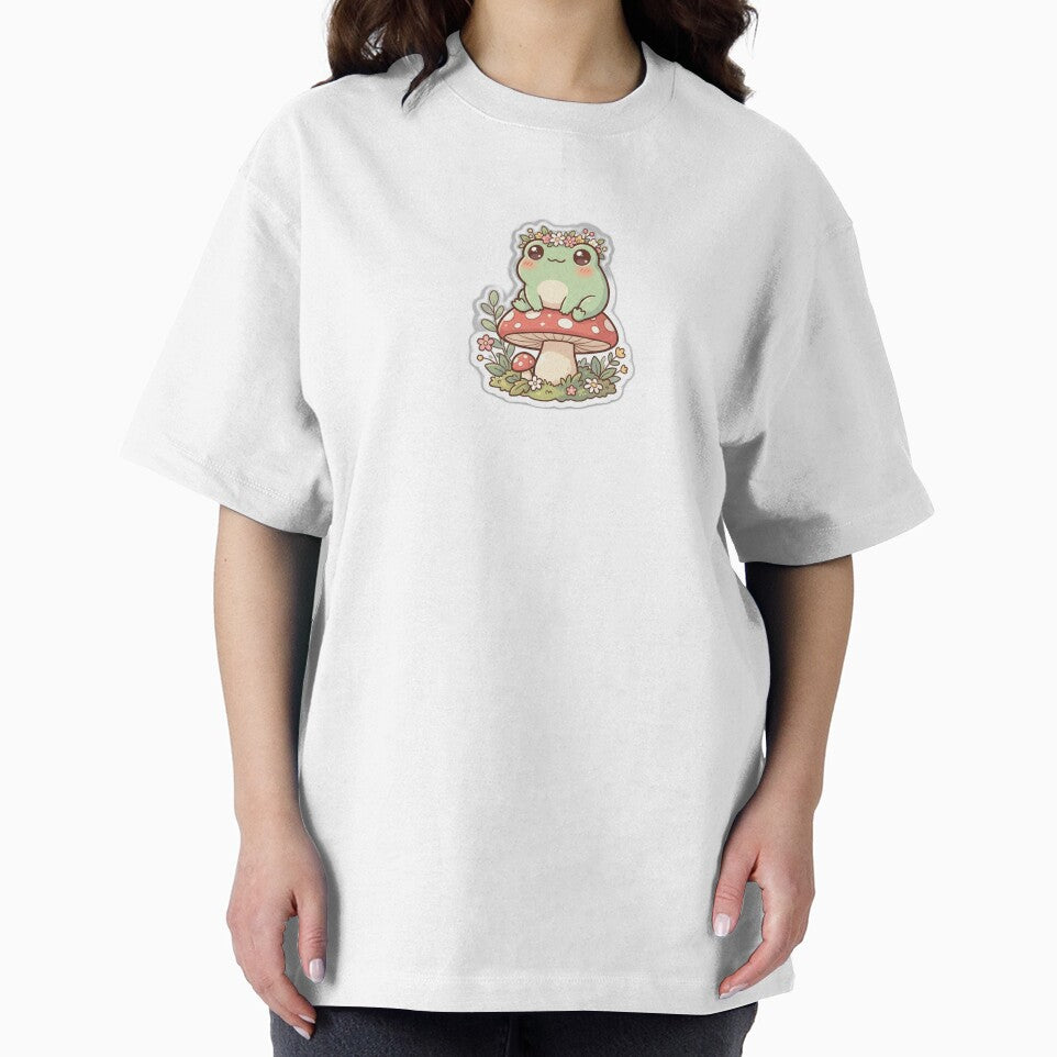 Kawaii Frog Cottagecore - Cute Nature Sticker by Glitchfab
