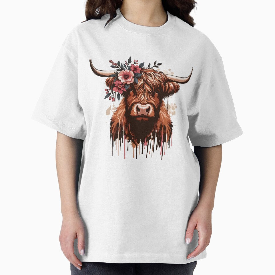 Funny Floral Hairy Scottish Animal Cow Lover Farmers by ArtTee-Folie0