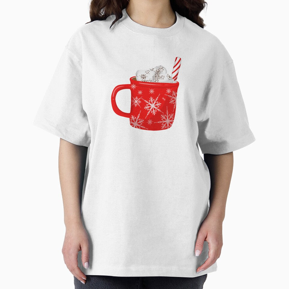 Hot Chocolate With Marshmallows And Candy Cane by daphsam