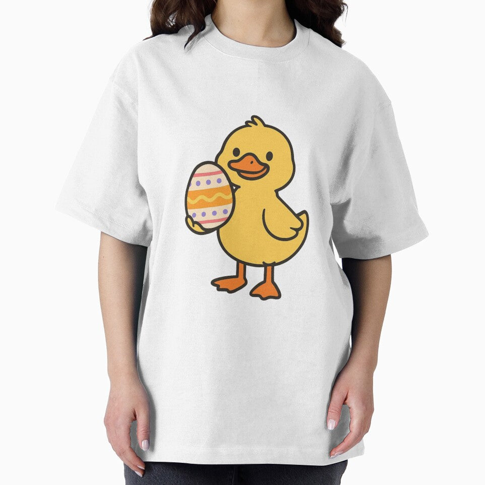 Cute Duck Holding Decorated Easter Egg – Fun Spring Animal Illustration by Confuzz1ed
