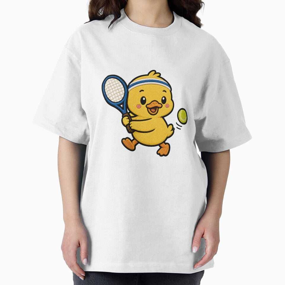 Cute Duck Playing Tennis Kawaii Embroidery Patch by ColorSplash123