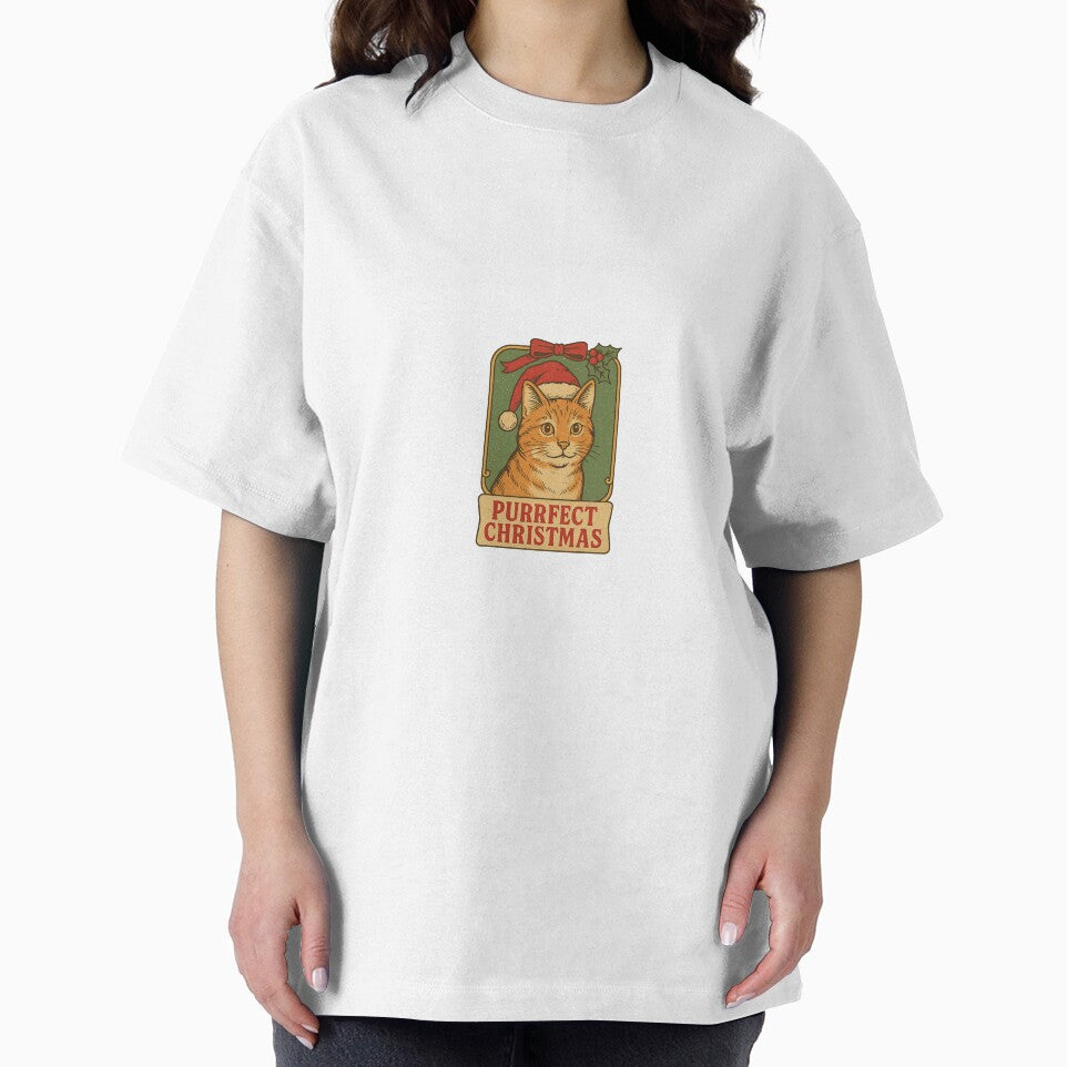 Purrfect Christmas – Vintage Cat Holiday Portrait Design by The Nostalgic Joke