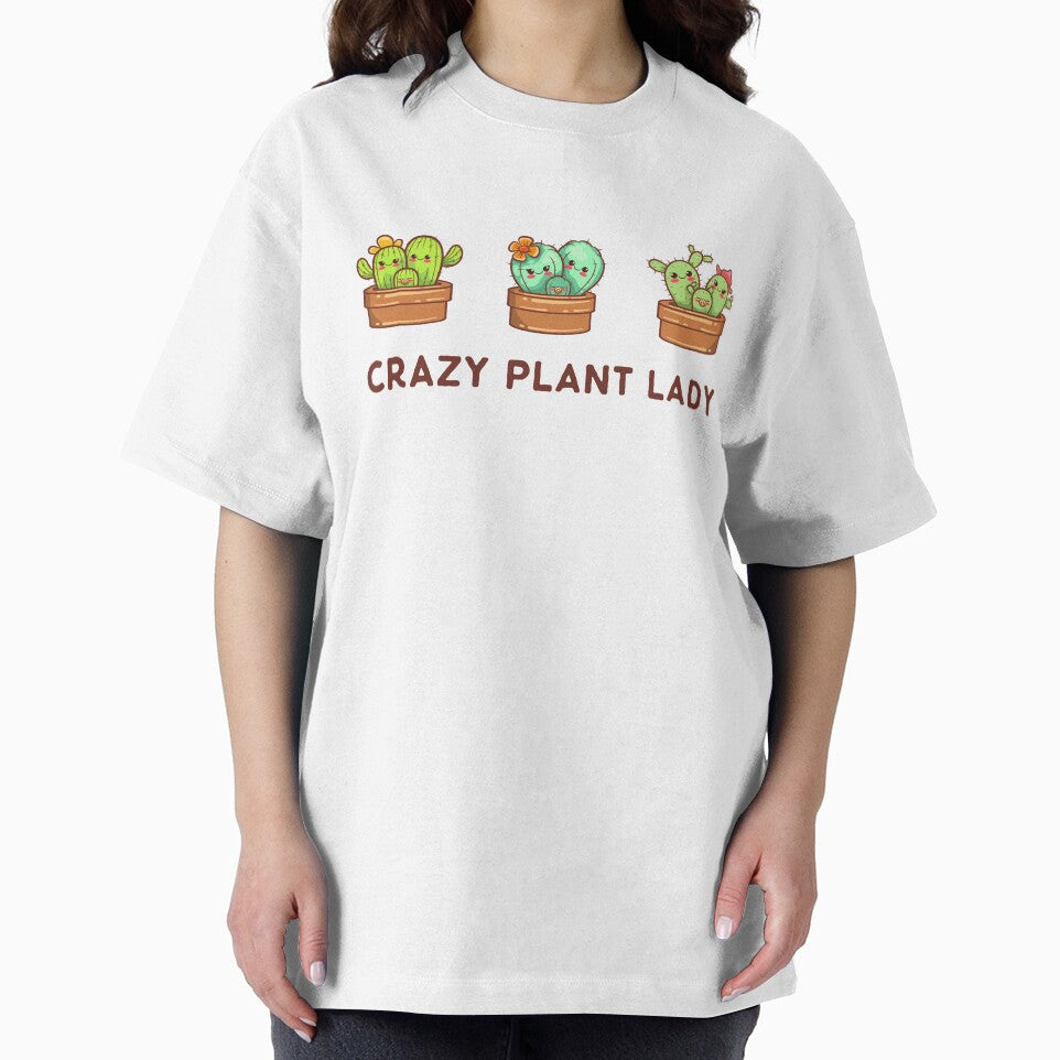 Crazy Plant Lady Funny Kawaii Cactus illustration by Pexilus